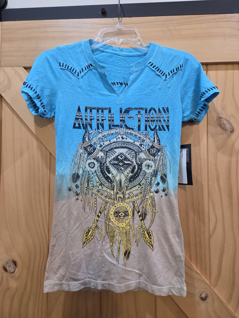 NWT | Affliction Ombre Bull Head Dreamcatcher Graphic Tee | Small